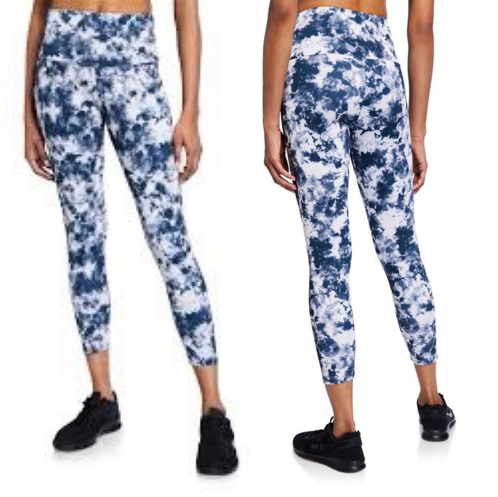Onzie Leggings Womens Small Medium Blue High Rise Tie Dye Athletic Active Gym
